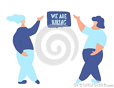 We are hiring hand drawn vector text Vector Illustration