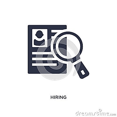 hiring icon on white background. Simple element illustration from human resources concept Vector Illustration