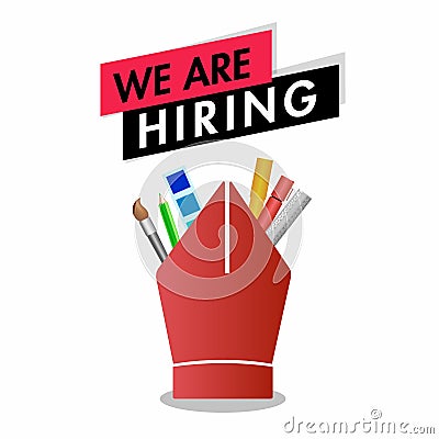 We are hiring, Job recruitment poster or template design. Stock Photo