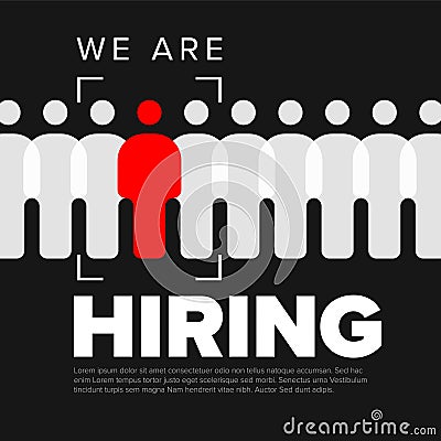 We are hiring minimalistic flyer template Vector Illustration