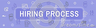 Hiring Process icon set with web header banner Vector Illustration