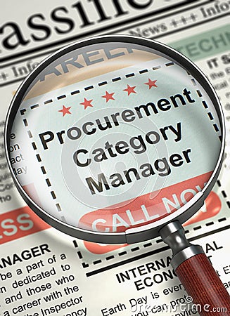 We are Hiring Procurement Category Manager. 3D. Stock Photo