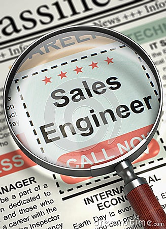 We are Hiring Sales Engineer. 3D. Stock Photo