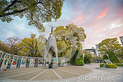 The Children`s Peace Monument in Hiroshima Peace Memorial Park, Japan Editorial Stock Photo