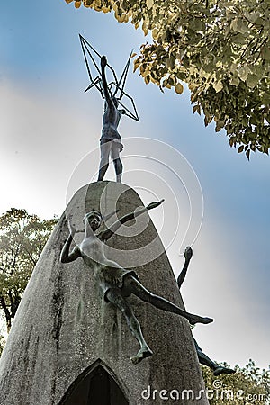 Hiroshima Peace Memorial park Children`s monument Editorial Stock Photo