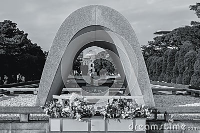 Hiroshima Peace Memorial Park Dedicated to the Victims of the Nuclear Blast of the World War II Editorial Stock Photo