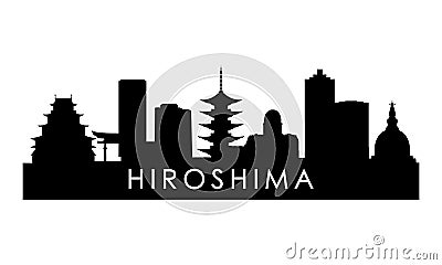 Hiroshima skyline silhouette. Vector Illustration