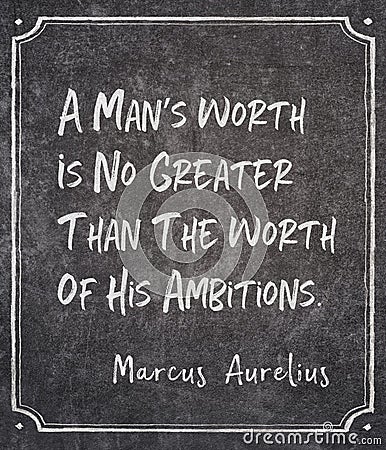 his ambitions Aurelius quote Stock Photo