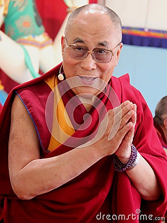 His Holiness the XIV Dalai Lama Tenzin Gyatso Editorial Stock Photo