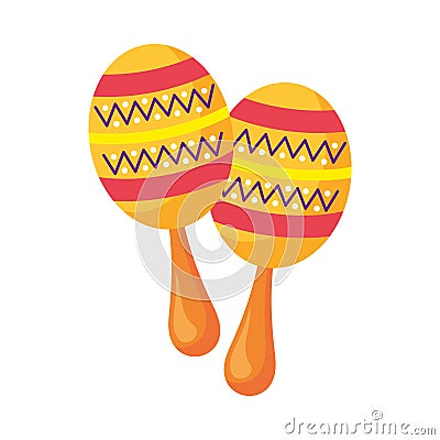 hispanic heritage instrument maracas Cartoon Illustration