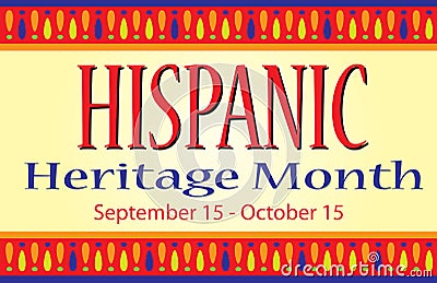 Colorful Hispanic Heritage Month Banner Postcard Stock Photo