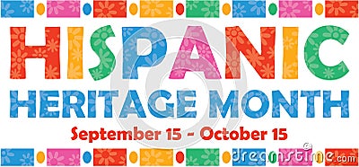 Hispanic Heritage Month Floral Banner Stock Photo