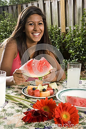 Hispanic teenage girl Stock Photo