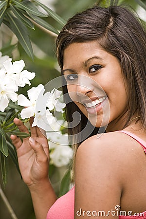 Hispanic teenage girl Stock Photo