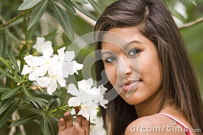 Hispanic teenage girl Stock Photo