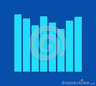 A histogram on a blue background Stock Photo
