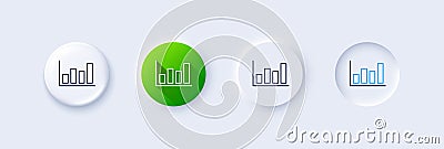 Histogram chart line icon. Financial graph. Line icons. Vector Vector Illustration