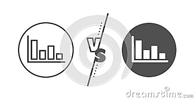 Histogram chart line icon. Financial graph. Vector Vector Illustration