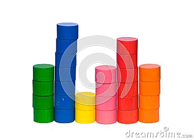 Histogram from toy tokens Stock Photo