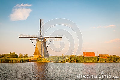 Historians Dutch windmills Stock Photo