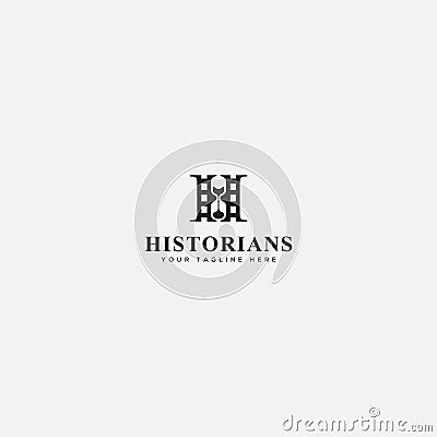 Historians logo, hourglass studio logo, simple hourglass video Vector Illustration