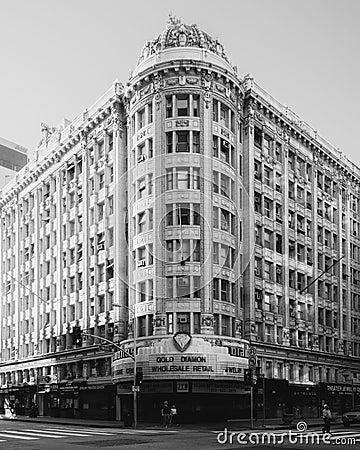Historic architecture in downtown Los Angeles, California Editorial Stock Photo