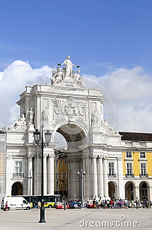 Historic Architecture - Triumph Arch, Lisbon Editorial Stock Photo