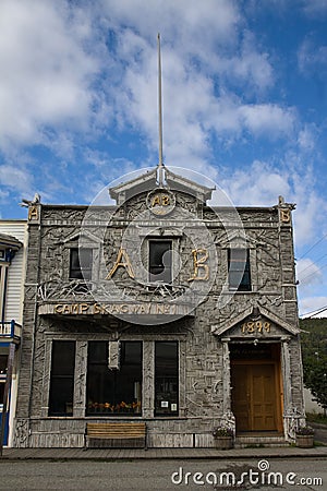 Historic Arctic Brotherhood Hall in Skagway, AK Editorial Stock Photo