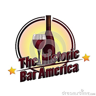 The Historic Bar America Cartoon Illustration