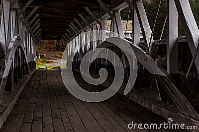 Historic Barronvale Covered Bridge - Autumn Splendor - Somerset County, Pennsylvania Stock Photo