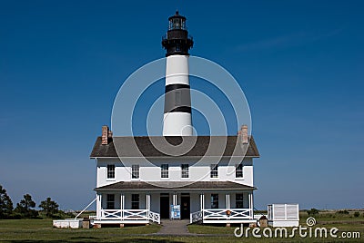 Historic Bodie Island Lighthouse at Cape Hatteras National Seashore on the Outer Banks of North Carolina. Stock Photo