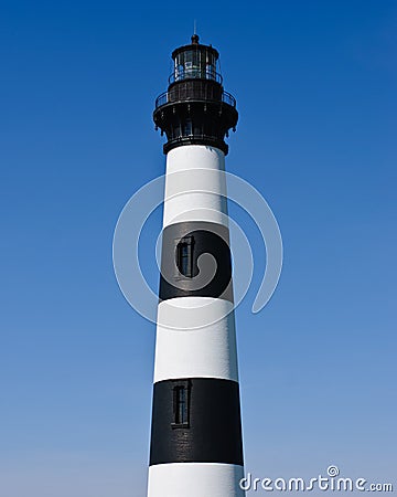 Historic Bodie Island Lighthouse at Cape Hatteras National Seashore on the Outer Banks of North Carolina. Stock Photo