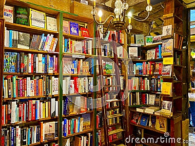 The historic bookstore in Paris called Shakespeare and Company Editorial Stock Photo