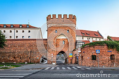 Historic Bridge Tower in Torun, Poland Stock Photo