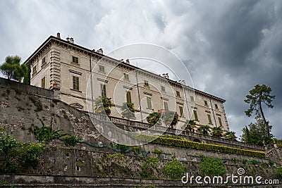 Historic building along Martesana canal at Vaprio Stock Photo