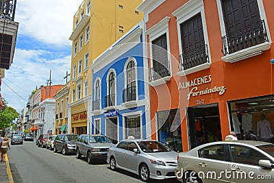 Historic building in Old San Juan, Puerto Rico Editorial Stock Photo