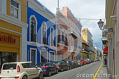 Historic building in Old San Juan, Puerto Rico Editorial Stock Photo