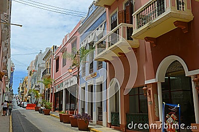 Historic building in Old San Juan, Puerto Rico Editorial Stock Photo