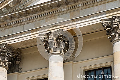 Historic building detail ,column, pillar, capital Stock Photo