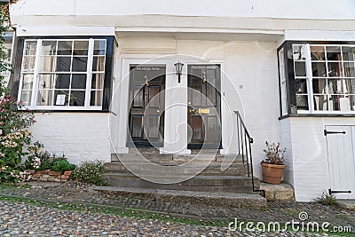 Historic building entrance, House with two front doors Editorial Stock Photo
