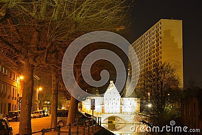 Historic building , leftover from a medieval defensive wall Editorial Stock Photo