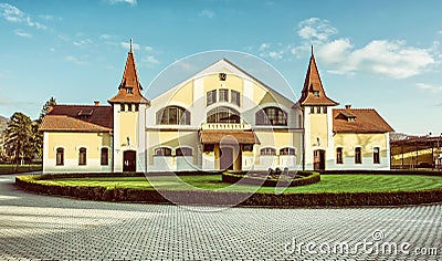 Historic building of national stud farm, Topolcianky, old filter Stock Photo