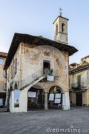 Historic building near Lake Orta, Italy Editorial Stock Photo
