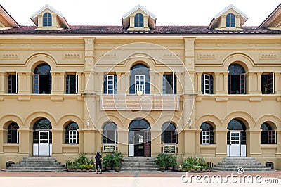 Historic building of Neo-Palladian architecture used for Queen Sirikit National Library, Nakhon Phanom, Thailand Editorial Stock Photo
