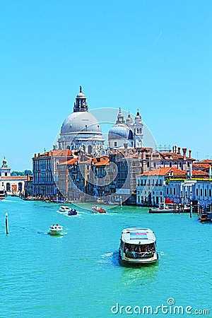 Beautiful Canale Grande historic Venice landmarks Italy Editorial Stock Photo