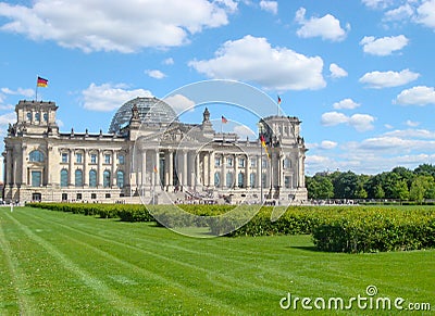 Historic buildings in Berlin: the Reichstag - The German Parliament Stock Photo