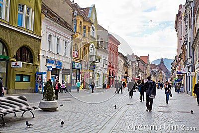 Historic buildings in Brasov city Editorial Stock Photo