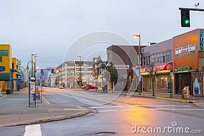 Historic buildings in downtown Anchorage, Alaska, AK, USA Editorial Stock Photo