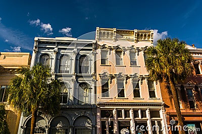 Historic buildings in downtown Charleston, South Carolina. Stock Photo