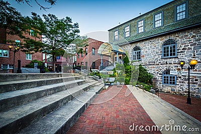 Historic buildings at Eagle Square, in Concord, New Hampshire. Editorial Stock Photo